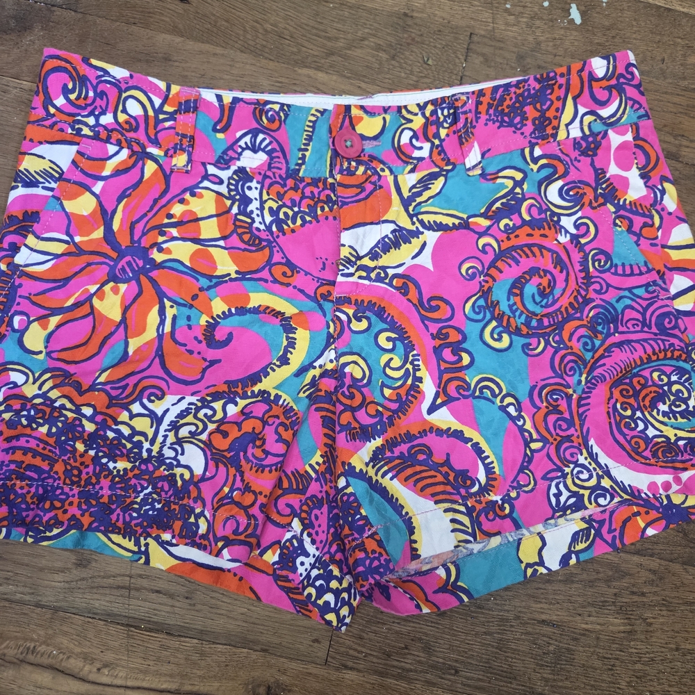 Lilly Pulitzer Pink and Blue High Waist Shorts